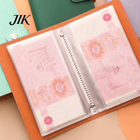 Kids Money Saving Book Cash Savings 50 Sheets Organizer Large Capacity with Clear Insert Pockets Storage Album for Pocket Cards Photos Wallet