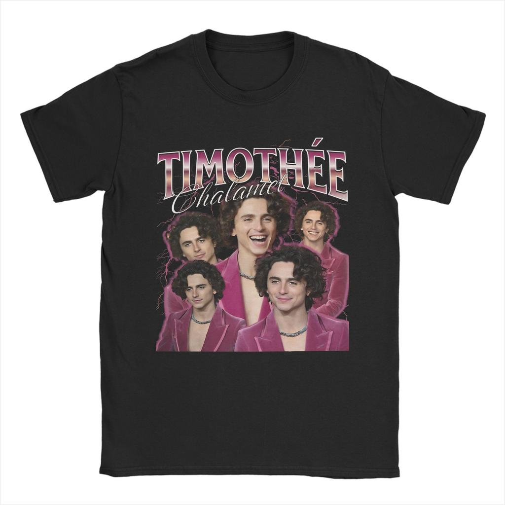 Timothee Chalamet portrait graphics 100Cotton unisex shirt 2026 Summer New Unisexs fashion Y2k Short sleeve Tshirt fan gift