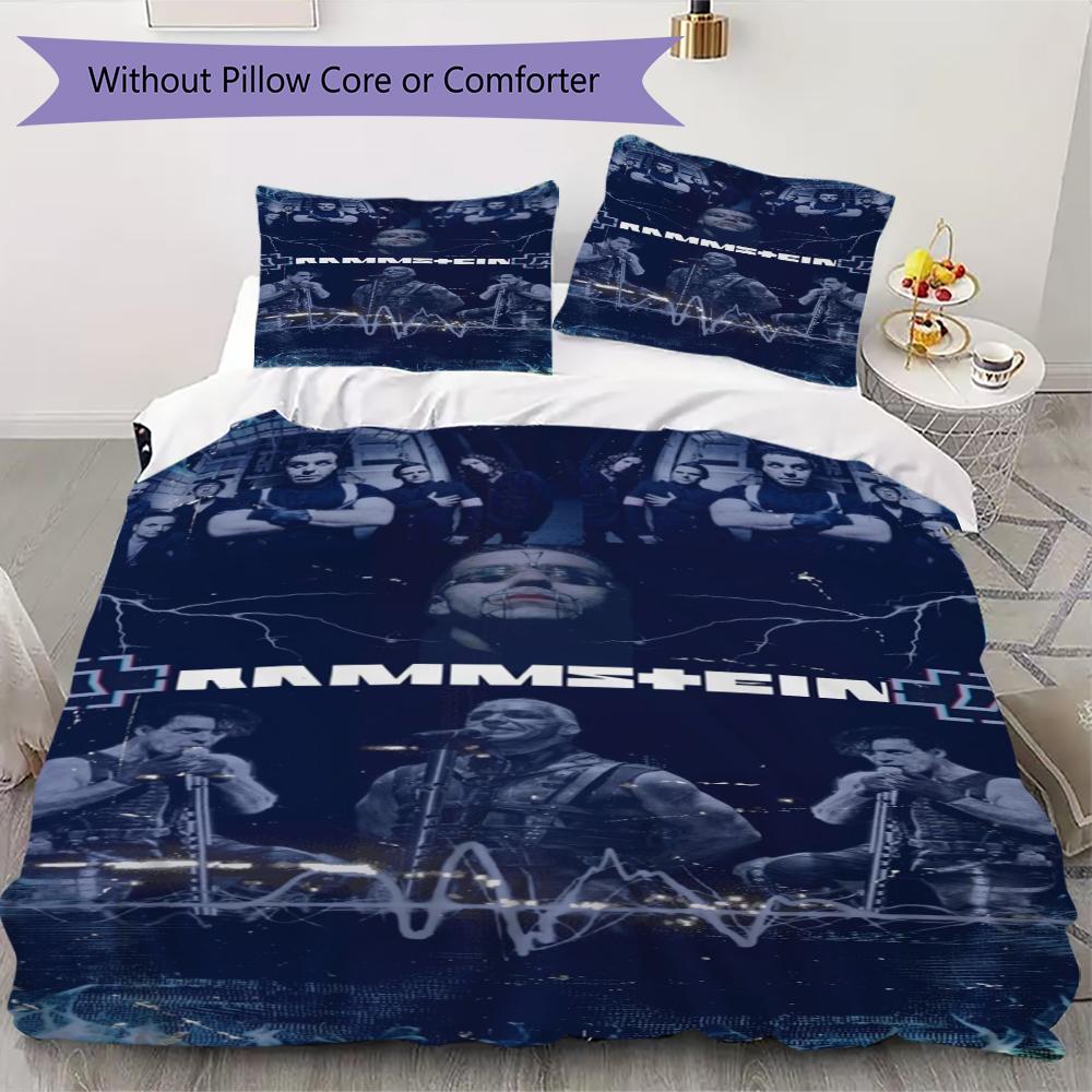 Rammstein Industrial Metal Style Bedding 1 Duvet Cover 2 Pillowcase Without Core Without Core Christmas Birthday Gift Soft And Comfortable