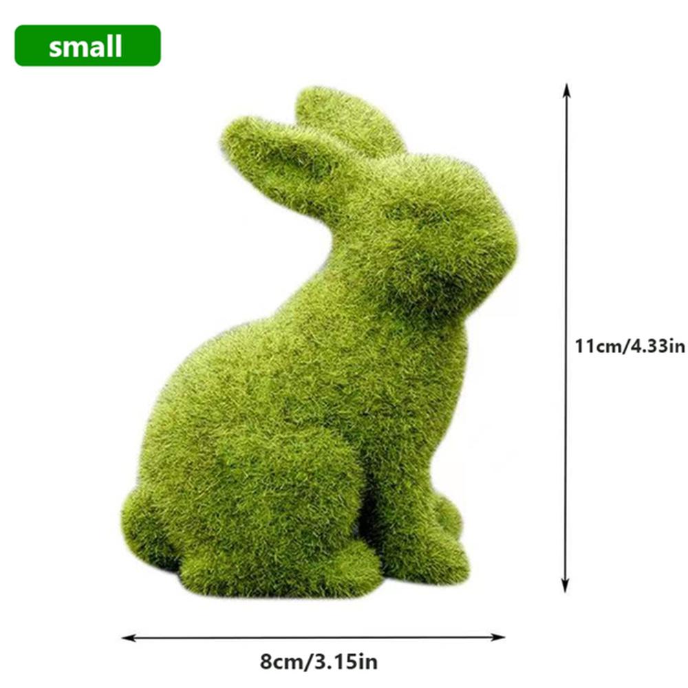 Easter Bunny Outdoor Decoration Artificial Plant Green Flocking Bunny Toys Handmade Grass Turf Home Office Garden Ornament 2025