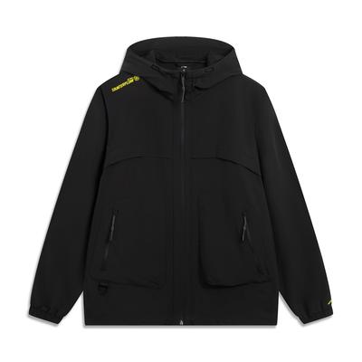 Li Ning CF Комфортный Простой Худи Свободный Плечо Буква Молния Спортивная Ветровка Унисекс Верхняя одежда AFDVF47-1