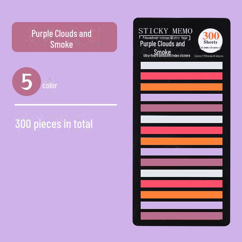 Morandi Color PET Sticky Note Key Mark, Small Fresh, перезаписываемые, с отрывными листами, пластиковый материал
