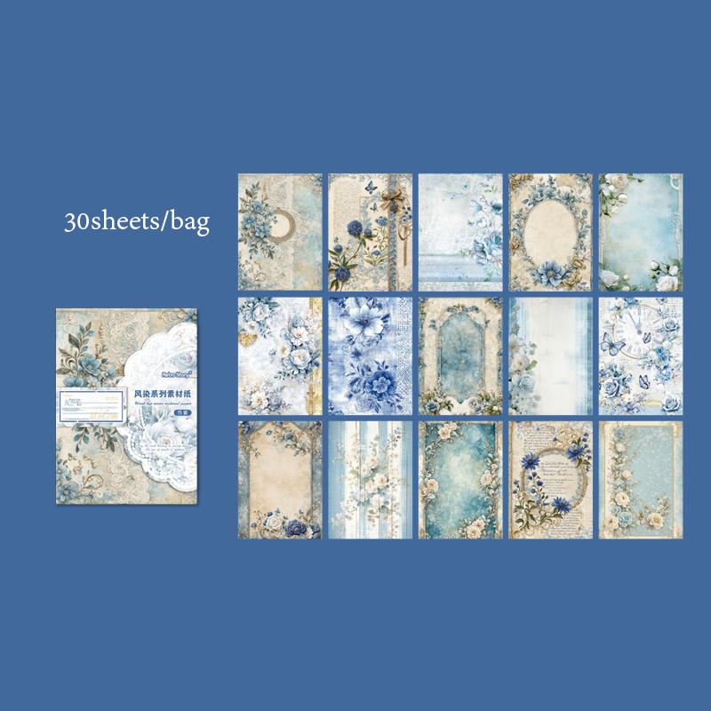 30 Sheets Floral Corner Design Paper For Creative Journal Collage Handmade Greeting Cards Scrapbooking Planner Notebook Gift