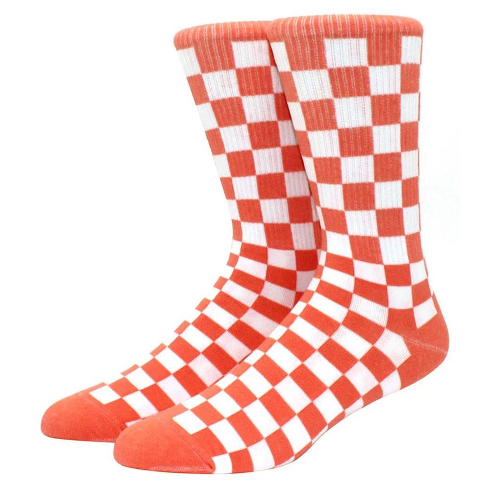 1 пара мужских носков в стиле хип-хоп с рисунком в виде шахматной доски, молнии, пламени, скейтборда