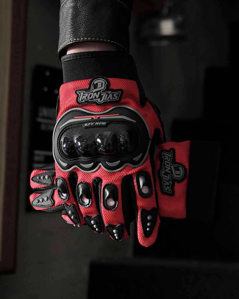 Iron Jia’s Bike Gloves, Motorcycle Gloves, Smartphone-Compatible, Touchscreen-Compatible, Non-Slip, for Summer, Anti-Vibration, Breathable, Durable