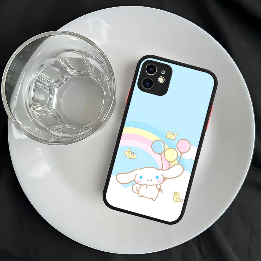Caroon Cute C-Cinnamorolls Matte Transparent Phone Cover For iPhone Case 16 15 14 13 12 11 Pro Max X XS Max Plus