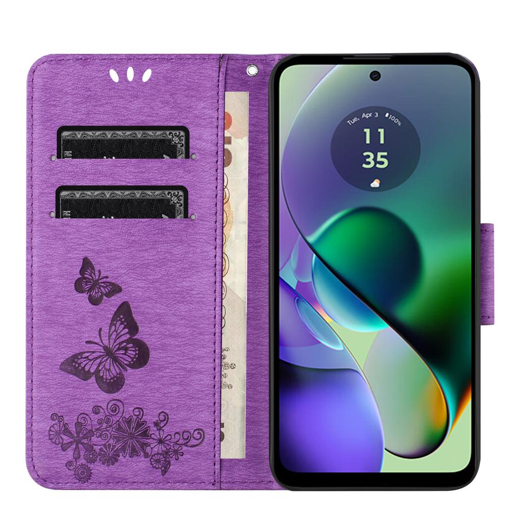 Для Samsung Galaxy A06 4G Чехол Бабочки Цветок Кожаный Кошелек Книжка Чехол для Телефона