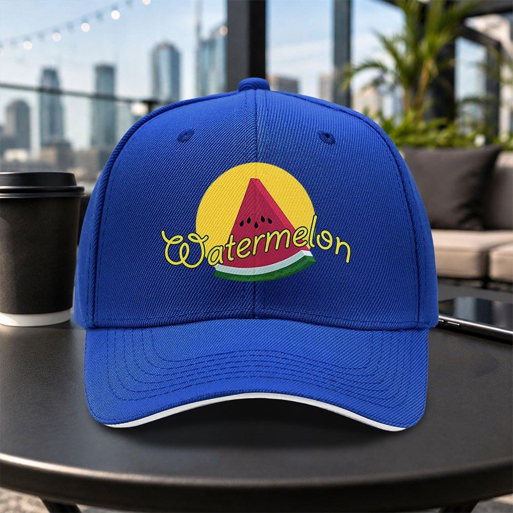 Watermelon Print Baseball Cap Unisex Adjustable Duckbill Hat Casual Lightweight Summer Outdoor Gift