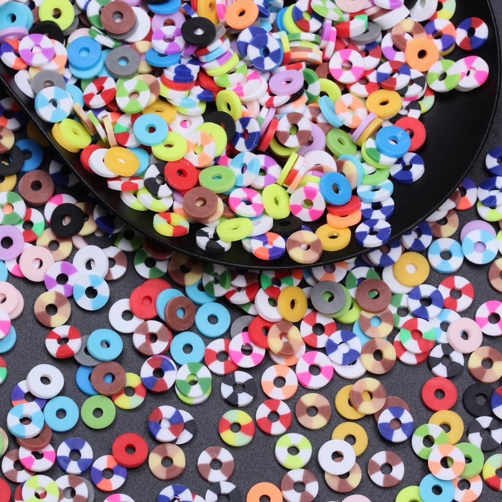 Материалы для самостоятельного изготовления 6 мм, бусины, браслет, плоский, для брелоков, подходящие по цвету, однотонные, круглые, ручная работа, полимерная глина, ювелирные изделия, аксессуары