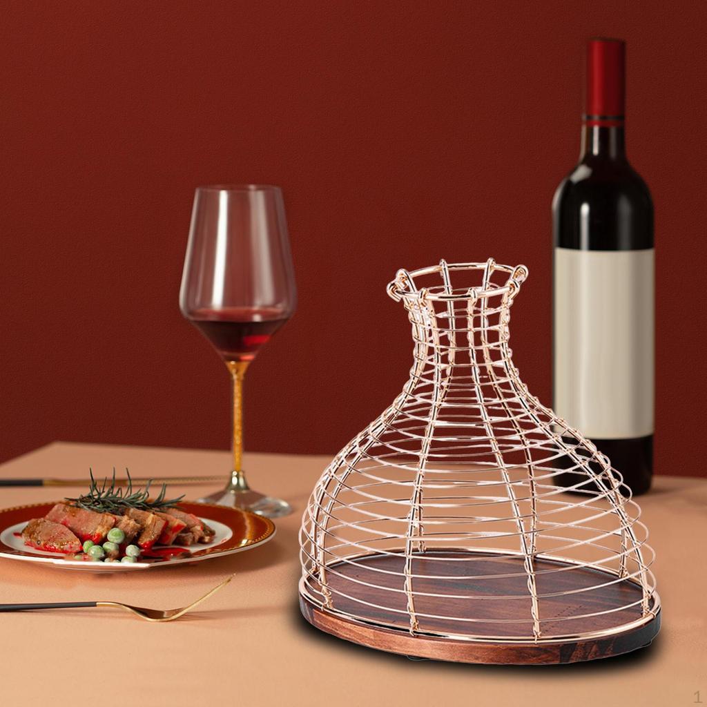 Metal Wine Cork Holder Container, Vase Cage Stable Structure Collector, Decorative for