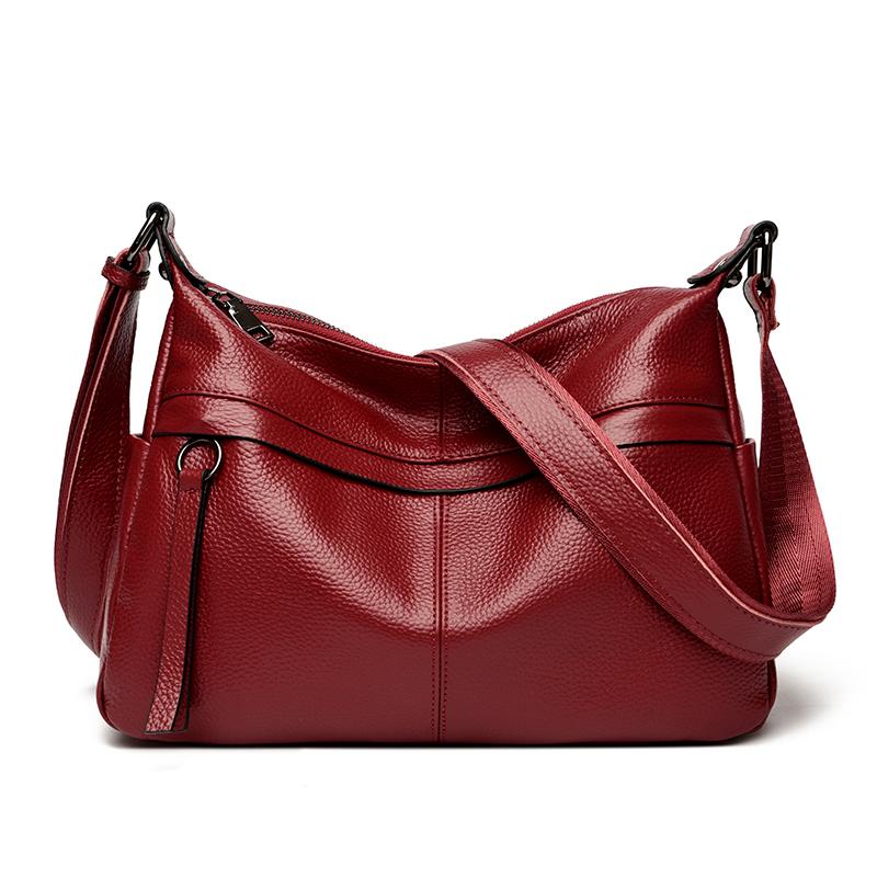 Винтажная кожаная сумка через плечо для женщин, прочная роскошная сумка, женская сумка-мессенджер из натуральной кожи