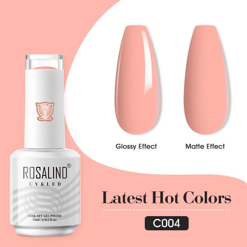 ROSALIND 15ml Shiny Stylish Gel Nail Polish Soak Off Pure Color LED/UV Lamp Nail Gel Bright For Nail Art Design 40 Colors