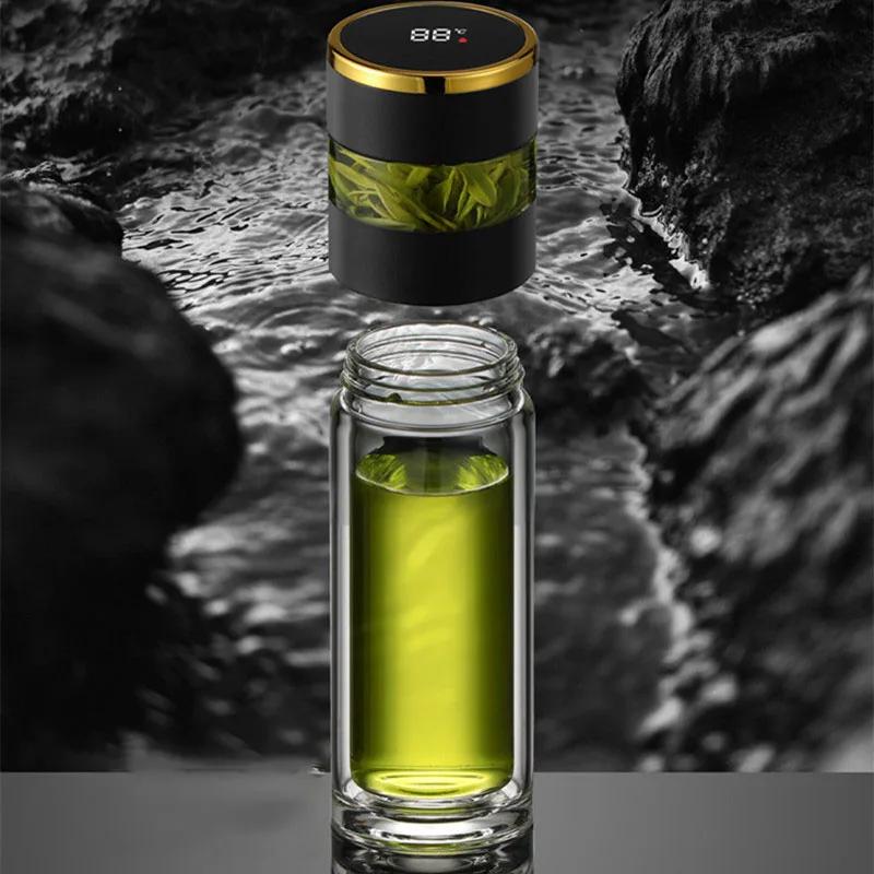 Термос для заварки чая, светодиодный дисплей температуры, 450 мл, изолированная чашка, стакан из нержавеющей стали, термос, дорожная кофейная кружка