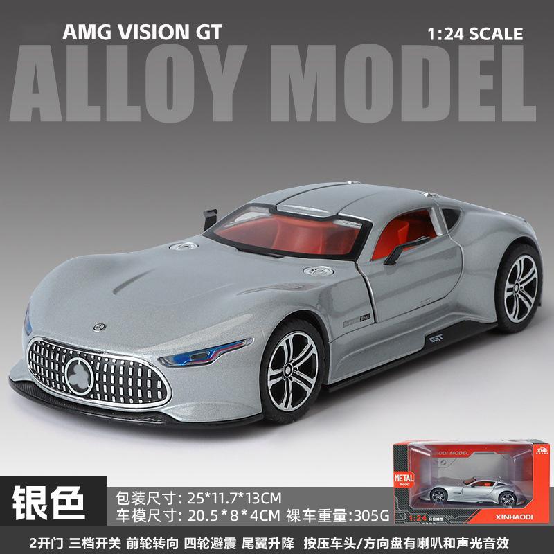 1:24 AMG Mercedes Benz GT Звук и Свет Инерционный Литой Легкосплавный Автомобиль Модель Игрушки Со Звуком и Светом Украшение Транспортного Средства Игрушка Подарок Мальчику