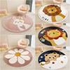 Lamb Cashmere Rabbit Round Rug Animal Lion Crawling Mat Children 'S Room Soft Non Slip Bedside Mats For Home Living Room Kitchen