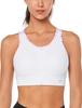 Yvette Sports Bra with Front Floral High 3D for and the Size 3XL White Women's Non-Slip Opening, Print, Sides, Mesh, Sweat-Wicking, Quick-Drying, Cut,