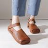 Genuine Leather Flats Women Shoes Retro Handmade Square Toe Soft Soles Comfortable Breathable Shoes