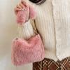 New Fashion Women Handbags Winter Furry Ladies Soft Plush Clutch Purse Shoulder Bags Fashion Female Crossbody Messenger Bag