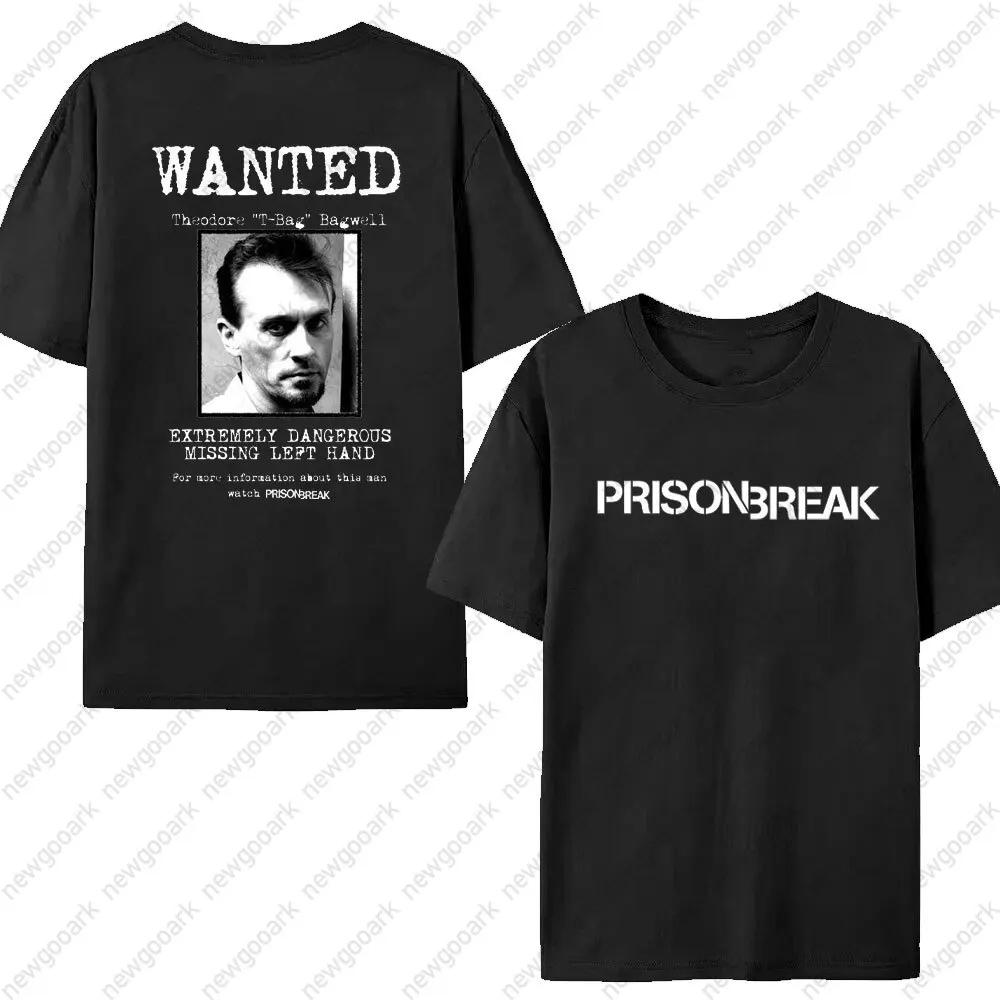 Смешная футболка с сериалом WANTED Унисекс Побег из тюрьмы Уличная одежда Винтажная Харадзюку Топ Хлопок Короткий рукав Футболки Майкла Скофилда