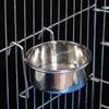 Cat Pet Stainless Steel Hang-on Puppy Bird Feeder Water Drinker Cage Cup Dog Feeding Bowl