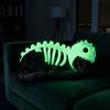 Glow in Dark Dinosaur Skeleton Cat Costume Soft Plush Dinosaur Bone Cat Headgear  Halloween Party