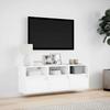 Vidaxl Ścienna Szafka Tv Z Led, Biała, 130X31X45 Cm
