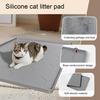 Cat Litter Box Mat with Raised Edges Non-slip Waterproof Urine Proof Easy Clean Scatter Control Kitten Litter Trapping Mat Silicone Floor Pad Pet