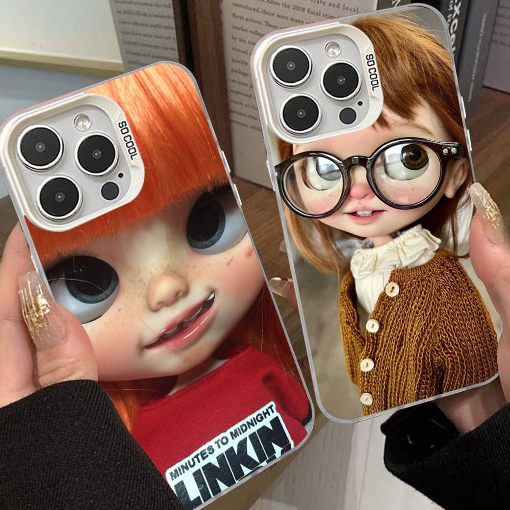 Japanese Korean Retro Doll Dark Baby Art Cover For iPhone 17Air 16 15 14 13 12 11 Pro Max X XS XR Plus Color Silver Phone case