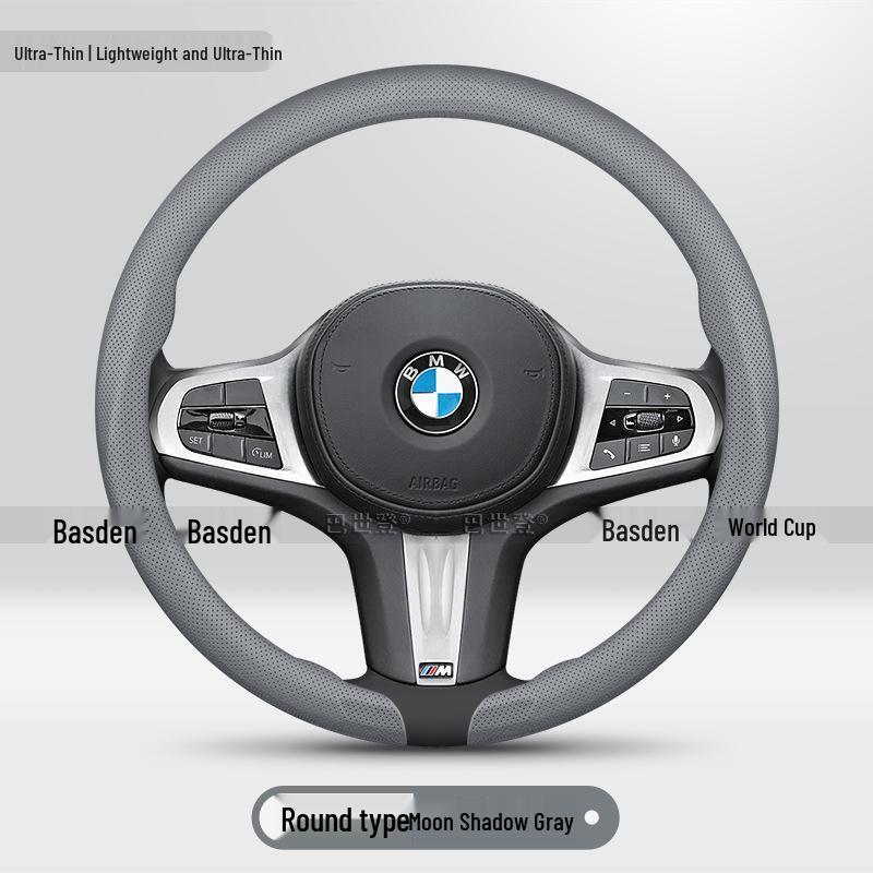BMW Genuine Leather Steering Wheel Cover - Fits 1, 2, 3, 4, 5, 7 Series & X1-X6 Models