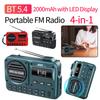 456BT Универсальное портативное FM-радио 2000 мАч Перезаряжаемое цифровое радио-диктофон со светодиодным дисплеем BT 5.4 Динамик Радио Подарки