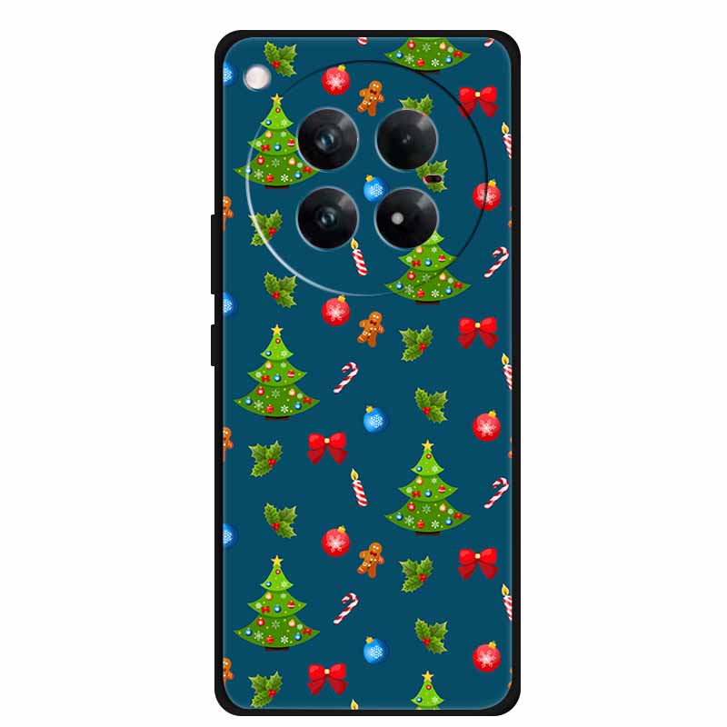 Рождественский чехол для Infinix Zero 40 5G Черный силиконовый чехол ТПУ Санта-Клаус Елка Чехол Мультяшный Олень Для Infinix Zero 40