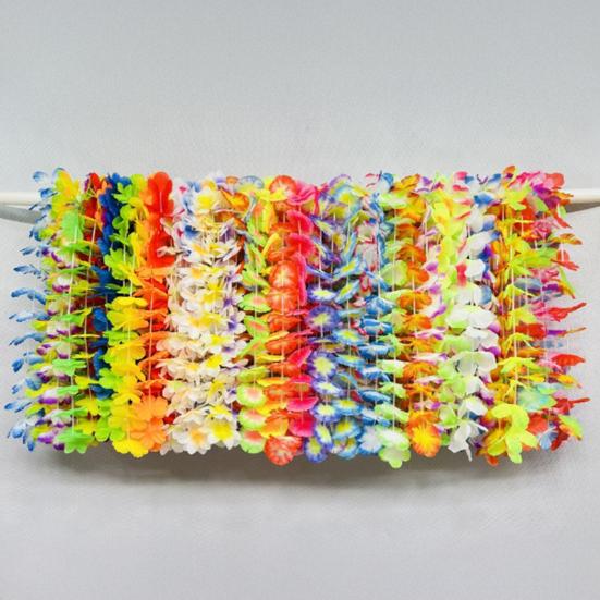 70 шт. Гавайские леи Луау Вечеринка Украшение Искусственные тропические пальмовые листья Гибискус