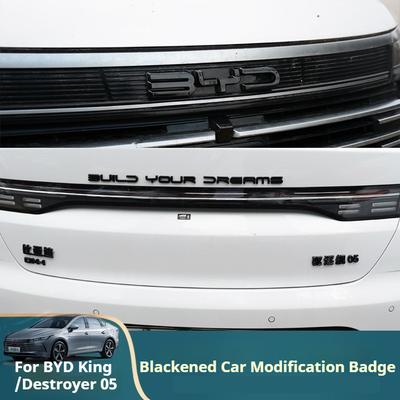 Для BYD KING Черный Автомобильный Значок для BYD King DM-i Destroyer 05 Передний Задний Буквы Внешняя Наклейка Стикер Модификация Аксессуары