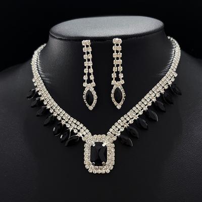 Свадебные аксессуары, ожерелье, серьги, комплект ювелирных изделий, комплект для банкетного платья, цепочка, модные универсальные аксессуары для темперамента