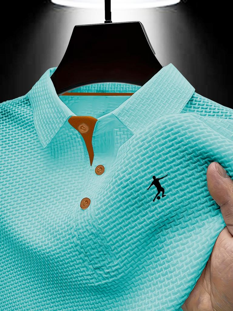 Men'S Stand-Up Collar Quick-Dry Polo, Summer Breathable Comfortable, Golf Polo Shirt, Travel Vacation T-Shirt