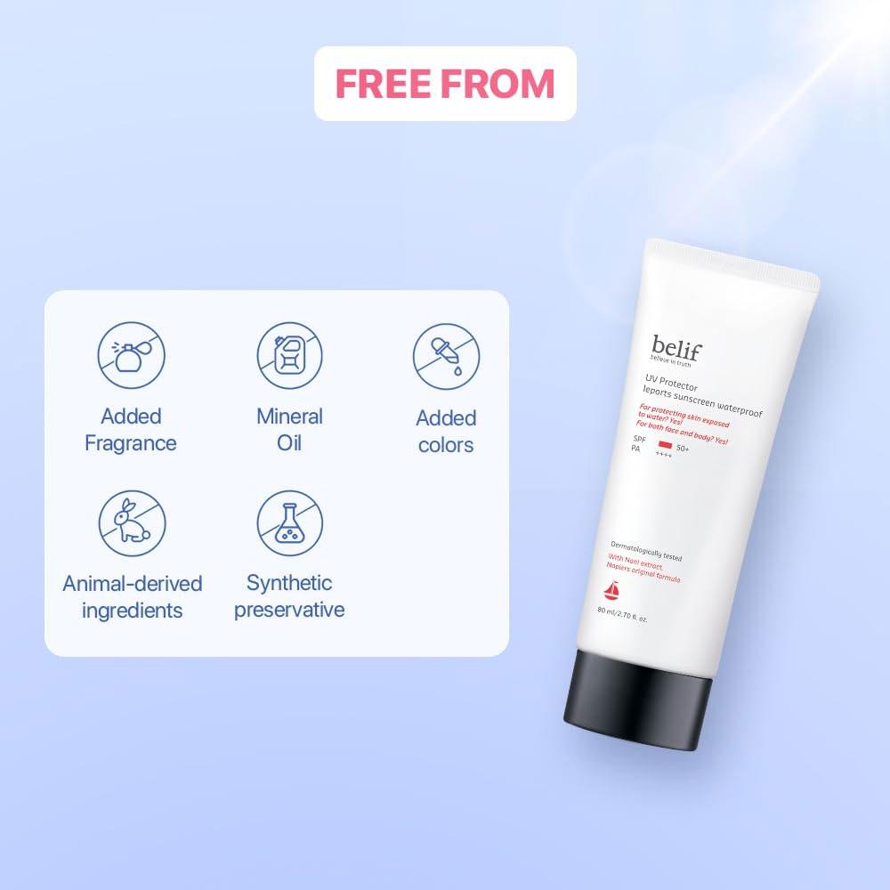 belif Защита от ультрафиолета Leports Sunscreen Waterproof 80мл (SPF50 +)