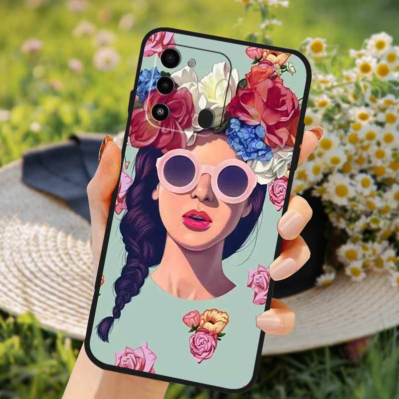 Чехол для Tecno Spark GO 2022 2024 Мультяшный кот Мягкий ТПУ Силиконовый Чехол для Телефона Для Tecno Spark 8C Чехол Защитный Spark8C KG5k KG5j