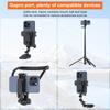 Extendable Desktop Tripod & Phone Holder Kit Smartphone Clamp with Dual Cold Shoe GoPro Style Interface 360° Rotate for Vlog