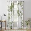 Sage Green Watercolor Flowers Window Curtains for Living Room Bedroom Curtain Modern Kitchen Blinds Drapes Curtains