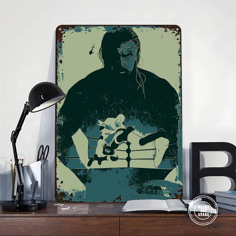 Triple H Wrestling Tinplate Poster Customized Wall Art Vintage Metal Signs Retro Tin Plaque for Mancave Decoration Gaming House