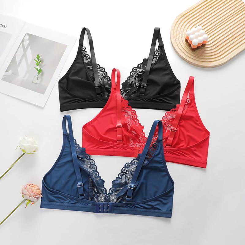 Сексуальный французский ультратонкий прозрачный кружевной бюстгальтер для большой груди