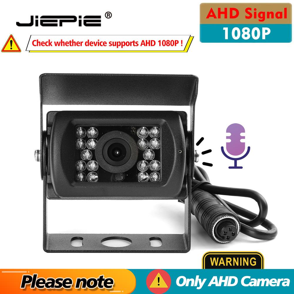 Truck Reverse Camera System with Sound, 7" AHD Monitor with Speaker Reversing 1080P Rear View Audio Camera Built-in Microphone