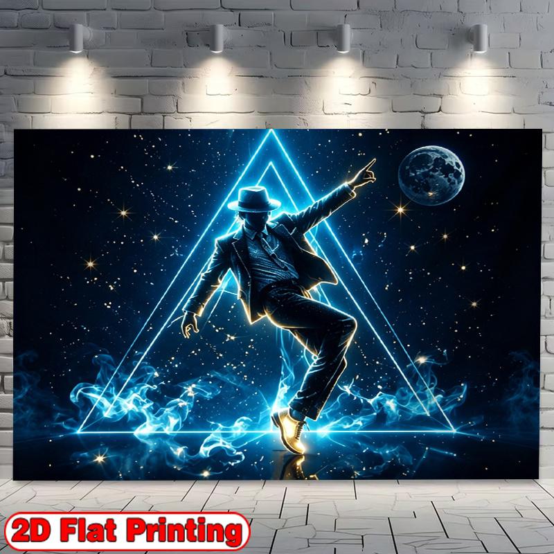 2D Flat Banner - 2D Flat Banner - 2D Flat Banner - 2D Flat Banner - 1pc Polyester Backdrop Banner - Dj Music Stage Theme Design Banner