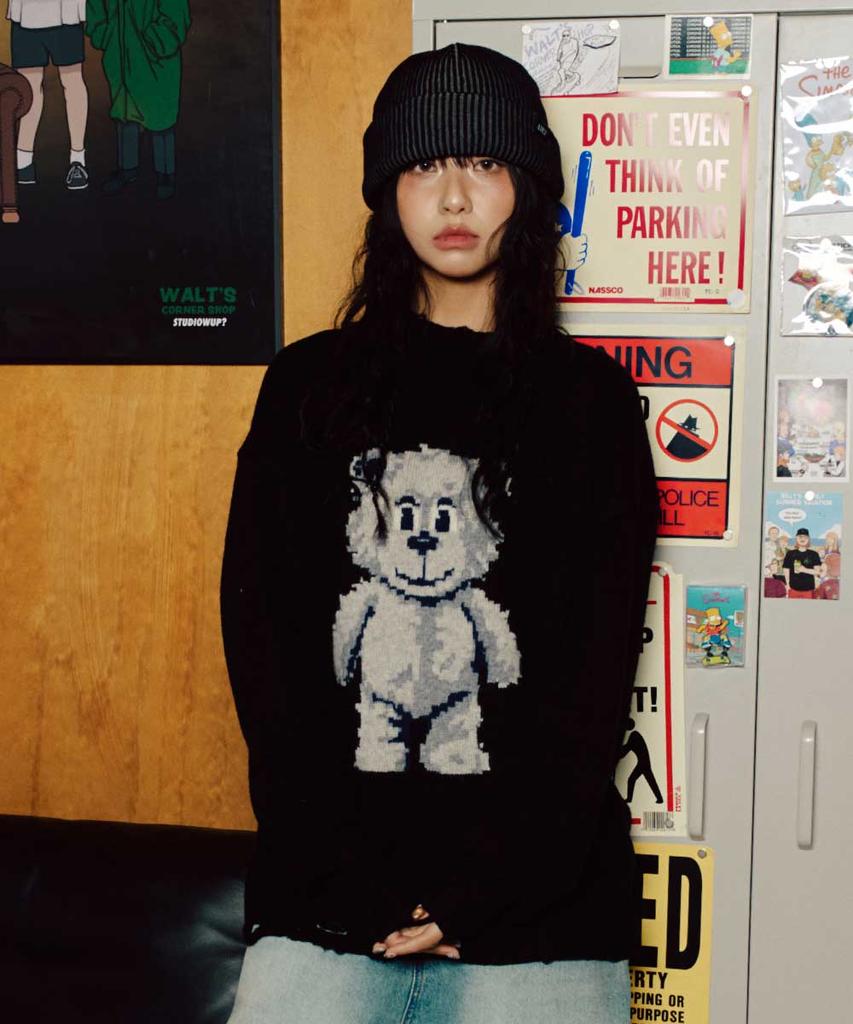 ACME DE LA VIE Distressed Bear Wool Knit (3Color)