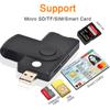 Windows 7 8 10 Linux ОС USB Сим-карта Смарт-карта Читатель Для Банковской Карты IC/ID EMV SD TF MMC Карты Читатель USB-CCID ISO 7816