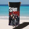 1 шт. Пляжное полотенце с групповым фото Stray Kids, Полиэстер, Легкое, Быстросохнущее, Мягкое, Подарок для фаната K-Pop для кемпинга, Серфинга, Путешествий