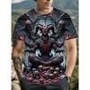 Летняя мужская футболка с 3D цифровой печатью - Смелый принт с узором Череп Демона