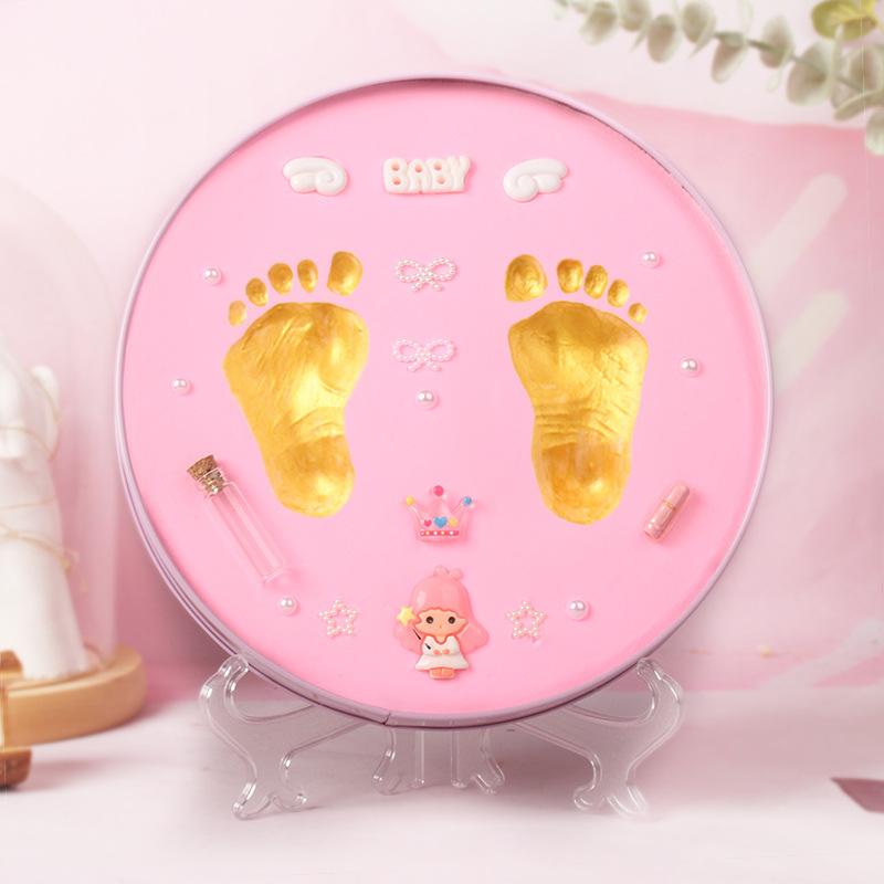 Newborn baby hand and foot prints mud lanugo souvenirs diy baby hand and foot prints hundred days full moon week old gift