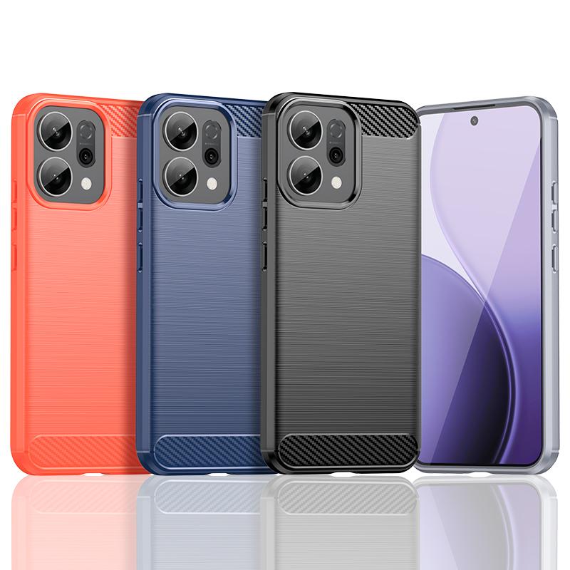 Чехол для OPPO Reno14 Чехол Reno 14 Pro Coque Funda Углеродное волокно Мягкий силикон Ударопрочный бампер для телефона Для OPPO Reno 14