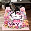 Custom HelloKitty Mat Personalized Name, Polyester Washable Indoor Entryway Rug, Gift for Christmas, Easter, Thanksgiving Day